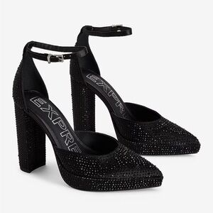 Express Black Rhinestone Women's Heels